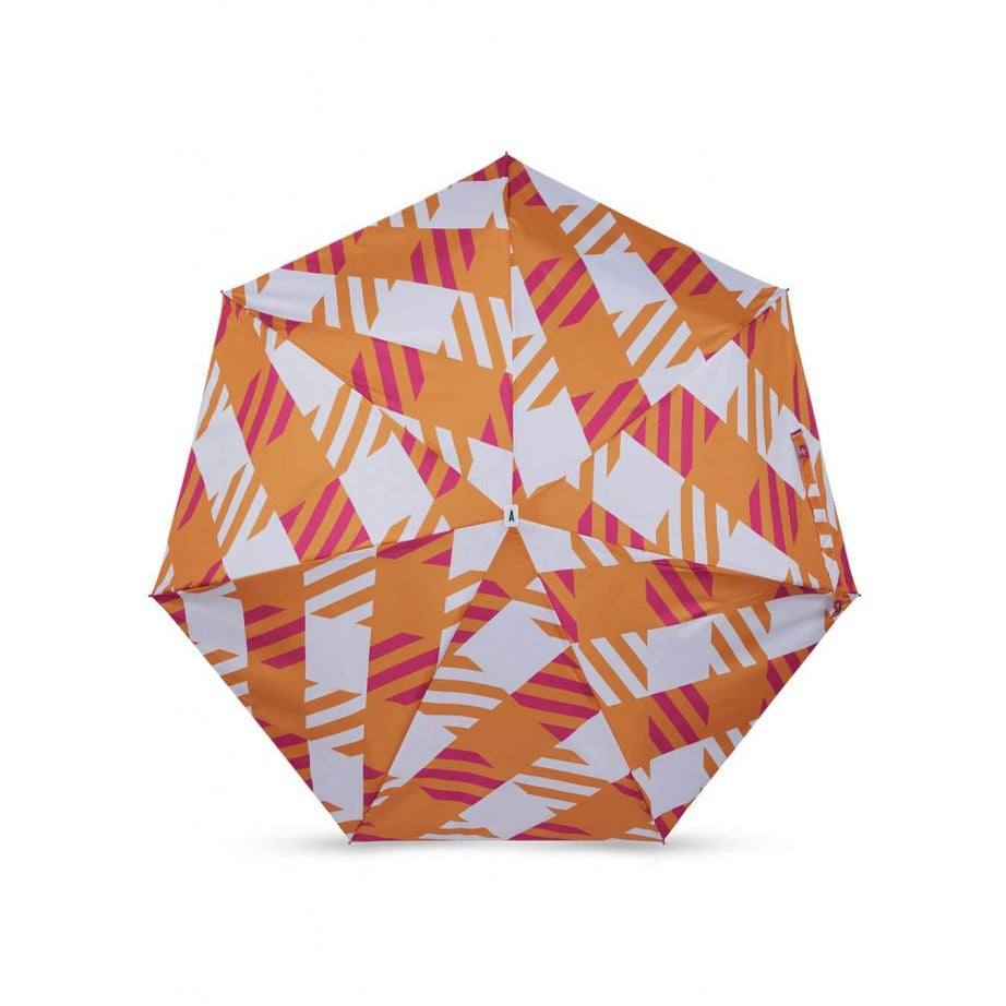 ANATOLE folding umbrella - Sloane - orange and pink oversize gingham