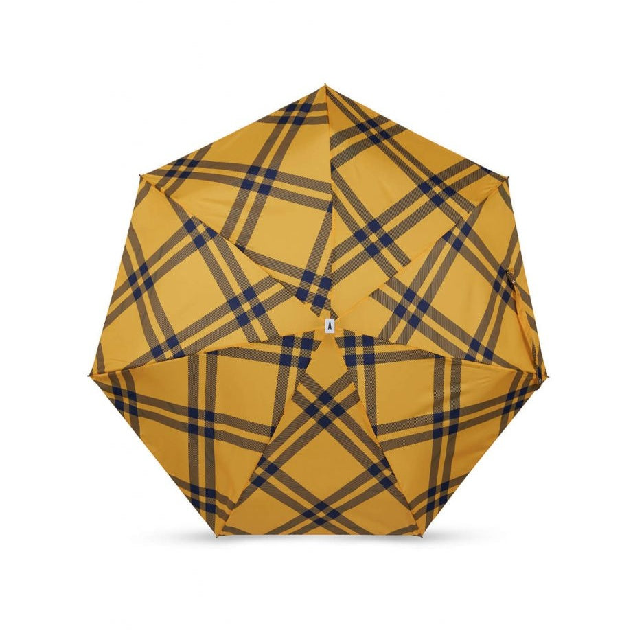 ANATOLE folding umbrella - Finsbury - yellow and navy tweed