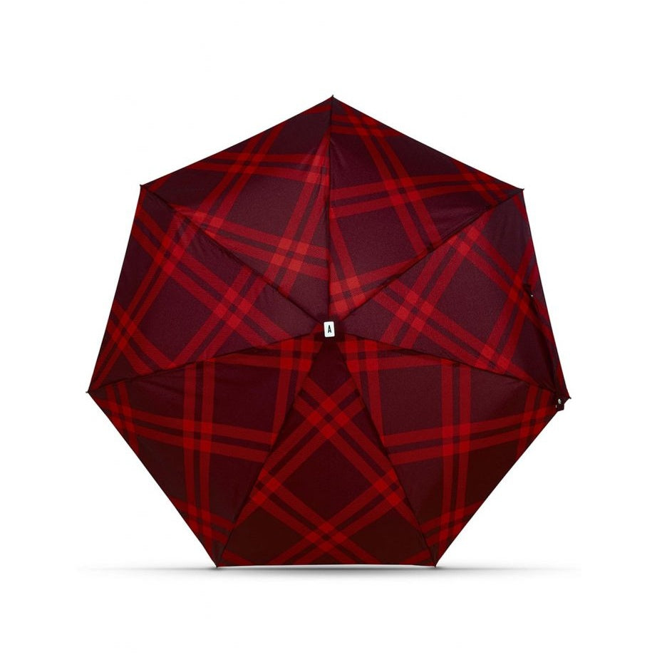 ANATOLE folding umbrella - Islington - burgundy and red tweed