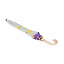 Lade das Bild in den Galerie-Viewer, Kids transparent dome umbrella - POLKA DOTS - yellow/lilac
