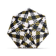 Lade das Bild in den Galerie-Viewer, ANATOLE folding umbrella - Gordon - black and antique yellow oversize gingham
