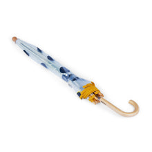 Lade das Bild in den Galerie-Viewer, Kids transparent dome umbrella - POLKA DOTS - navy/yellow
