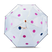 Lade das Bild in den Galerie-Viewer, Kids transparent dome umbrella - POLKA DOTS - lilac/navy
