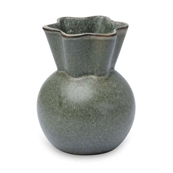 Vase, geschwungene Oberseite, klein, Moosgrün